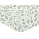 preview thumbnail 3 of 4, Leaf Collection Boy Girl Jersey Knit Fitted Crib Sheet - Green Boho Watercolor Botanical Floral Flower Woodland Garden