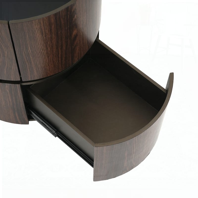 Round Storage 2-Drawers NightStand