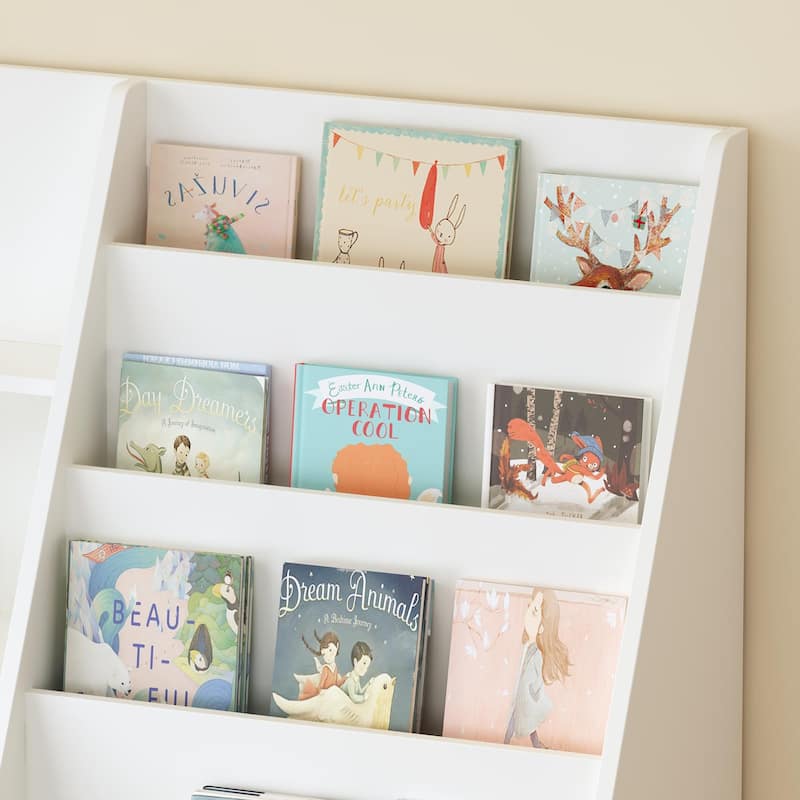 Kids Bookshelf and Toy Storage Organizer