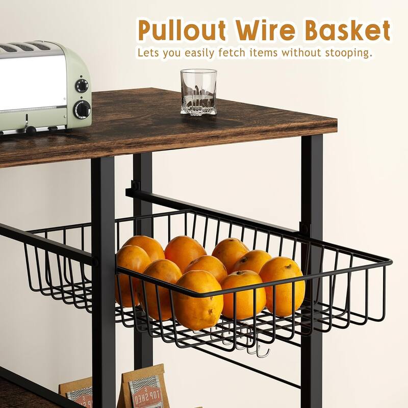 Futzca Kitchen Bakers Rack, Microwave Stand, Coffee Bar