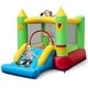 preview thumbnail 1 of 7, Gymax Inflatable Bounce House w/ Slide Jumping Area & Basketball Hoop Green - Kids