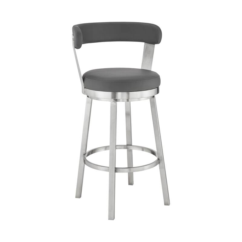 Bryant Counter or Bar Stool in Faux Leather and Metal