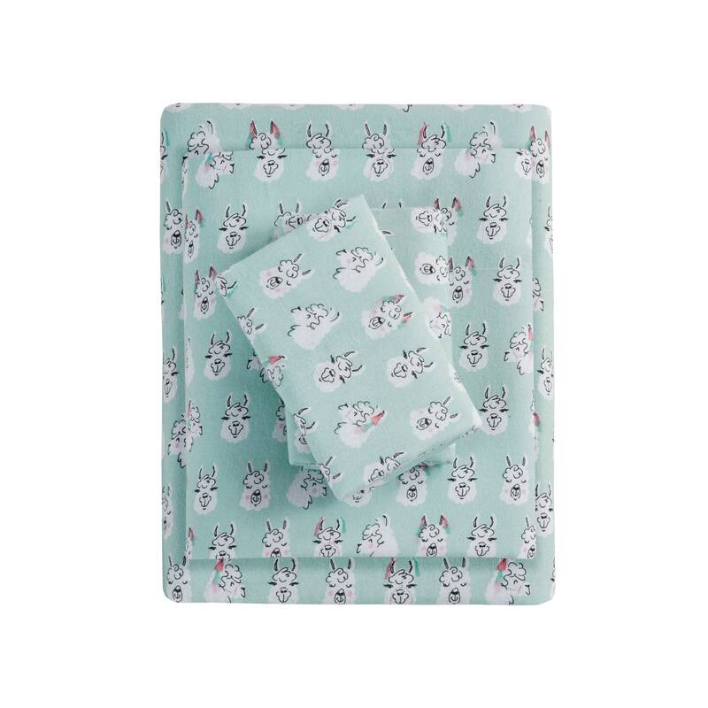 Intelligent Design Cozy Soft Cotton Flannel Printed Sheet Set