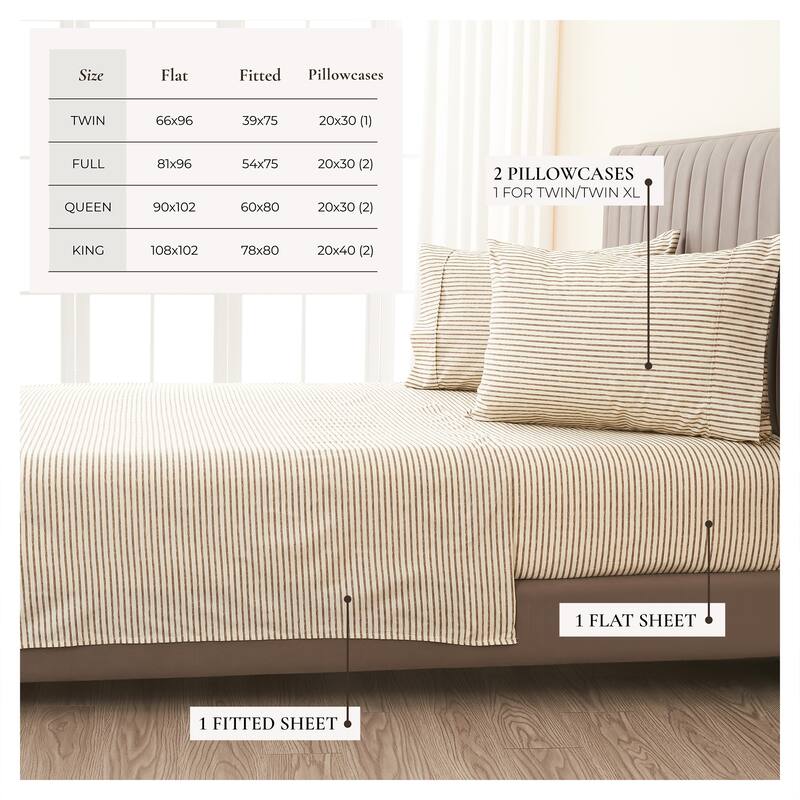 Linery & Co. Ultra-Soft Striped Brushed Microfiber Sheet Set