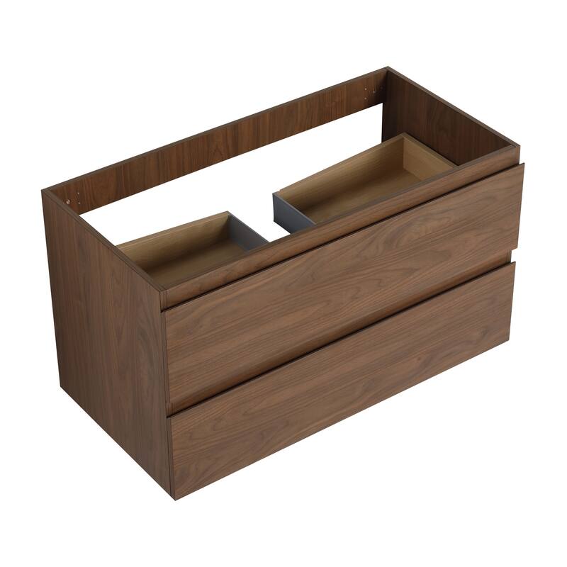 Vanity with Thick Edge Resin Sink, Soft-Close Drawers, Water-Resistant Melamine Surface (Sink and Cabinet Only)