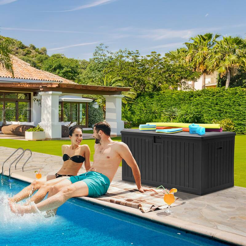 230 Gallon Outdoor Storage Waterproof Deck Box - N/A