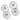Certified International French Rooster 6" Canape/Luncheon Plates, Set of 4 Assorted Designs - 6.00"L x 6.00"W x 0.75"H