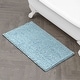 preview thumbnail 30 of 100, Laura Ashley Astor Chenille Bath Mat with TPR Backing 20 x 34 - Aqua