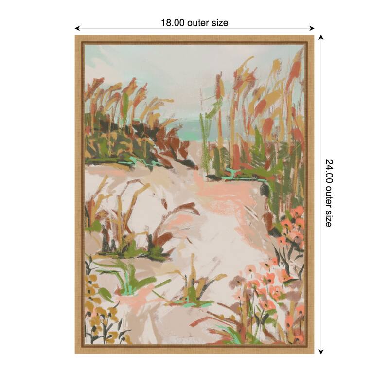 Kate and Laurel Sunrise Seascape by Annie Quigley Framed Canvas Wall Art Print