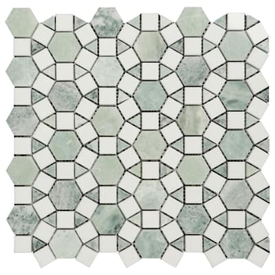 3.25" x 12.75" Marble Novelty Mosaic Wall & Floor Tile - Case (10 Sheets)