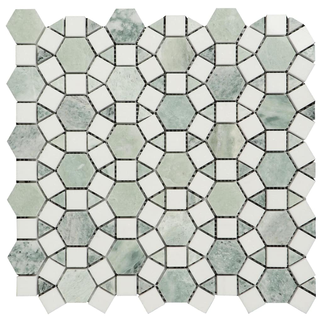 3.25" x 12.75" Marble Novelty Mosaic Wall & Floor Tile - Case (10 Sheets)