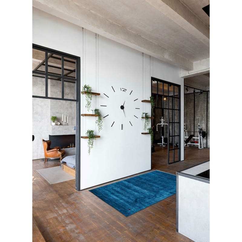 ECARPETGALLERY Hand Loomed Kashkuli Gabbeh Dark Blue Wool Rug - 4'1 x 6'0