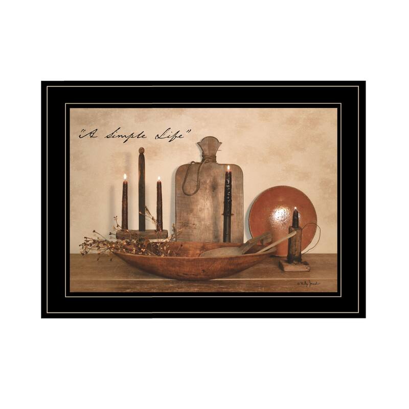 TrendyDecor4U Farmhouse "A Simple Life" Framed Print Wall Art by Billy Jacobs