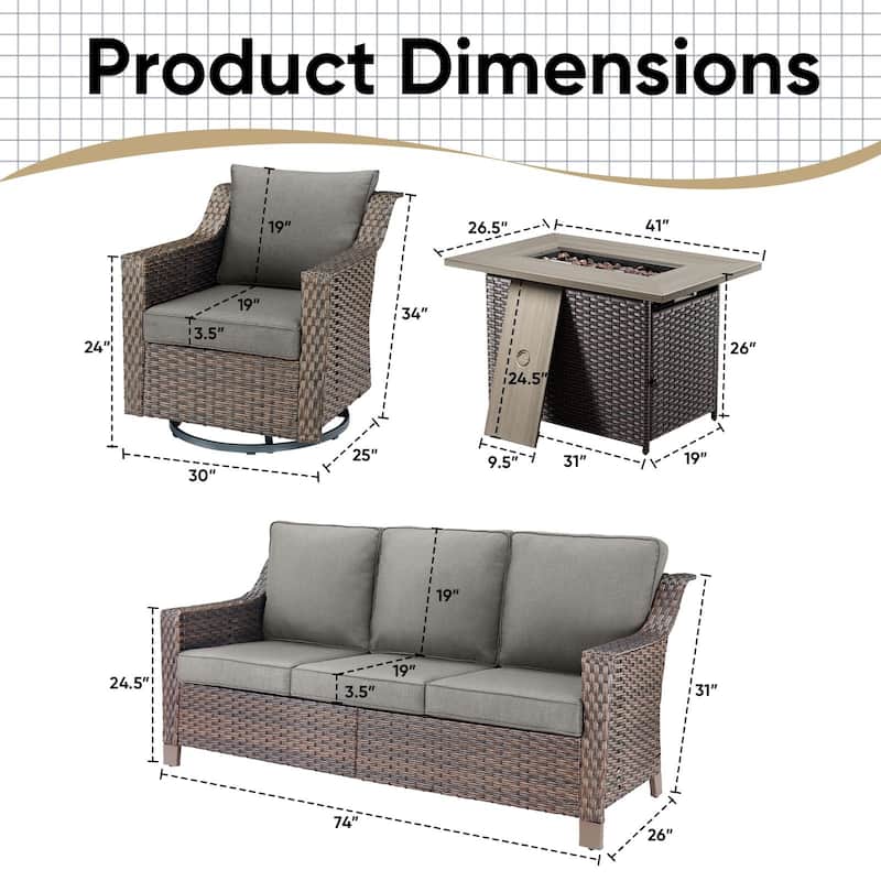 Outdoor Fire Pit Table with Sofa Funiture