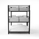preview thumbnail 3 of 4, Cody Contemporary Black Metal Triple Decker Bunk Bed with 2 Ladder by Furniture of America
