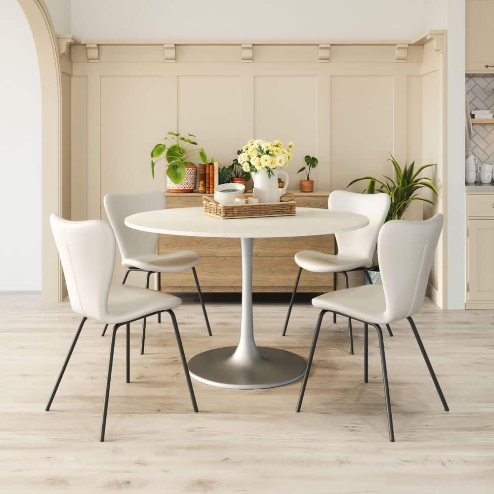 Dining Chair with Steel Frame(Set of 2) - Product (in) : 20.1" W x 20.1" D x 32.7" H