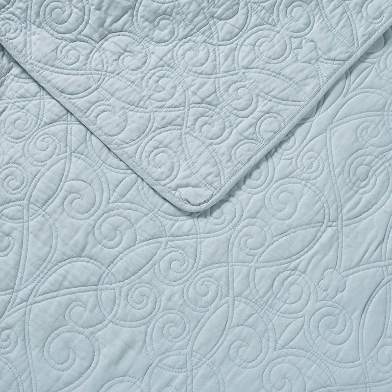 Laura Ashley Felicity Cotton Reversible Blue Quilt Set