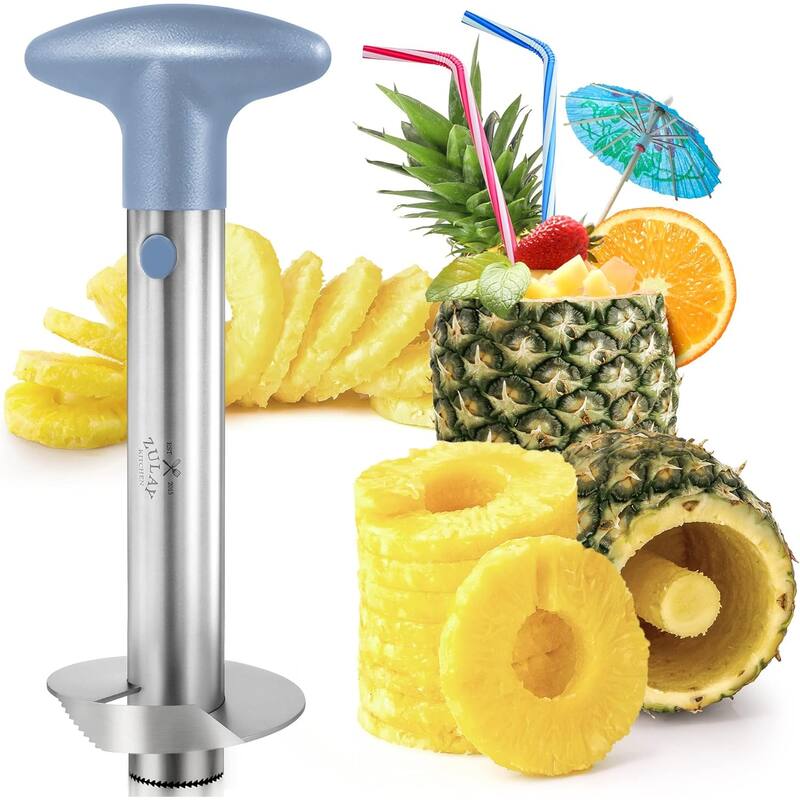 Zulay Kitchen Pineapple Cutter and Corer with Triple Reinforced Stainless Steel - Periwinkle