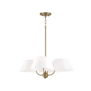 4-Light Aged Brass Chandelier - 21 High