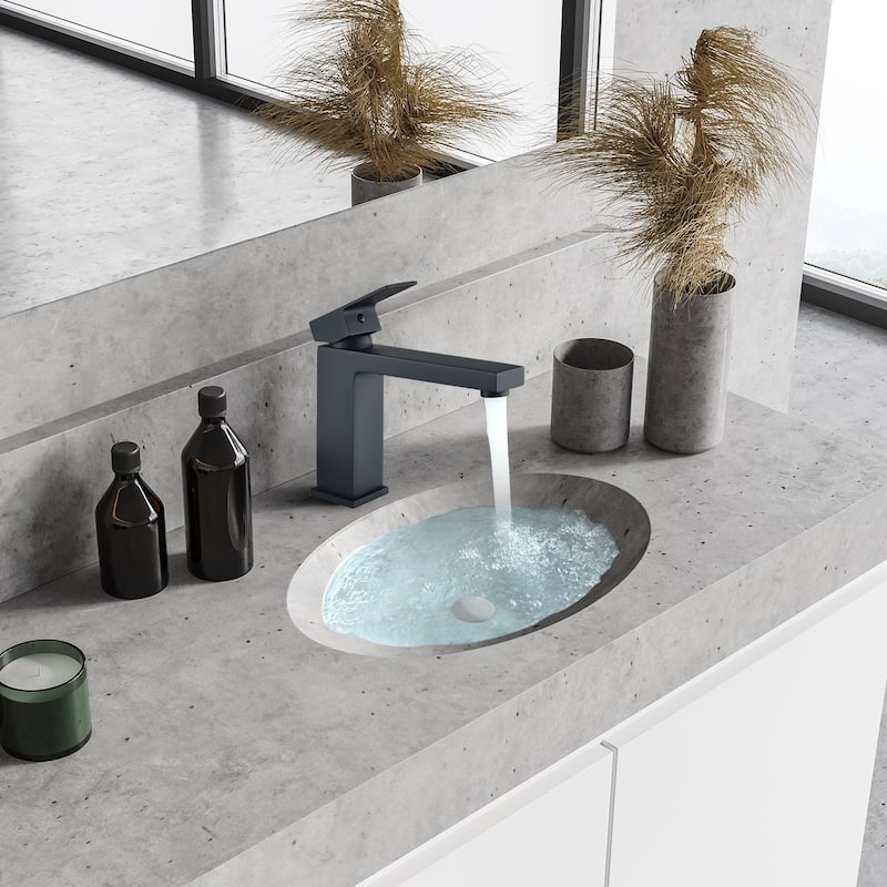 Altair Aalst Single Hole Single Handle Bathroom Faucet in Matte Black