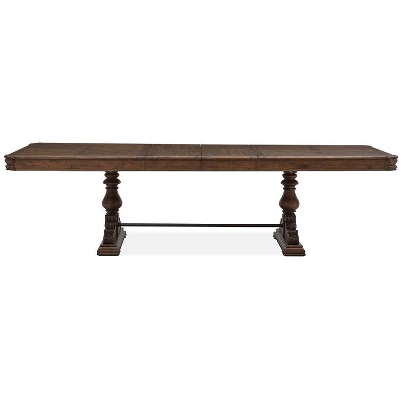 Magnussen Home Durango Willadeene Brown Extendable Trestle Dining Table - 41''W x 81''D x 30.5''H