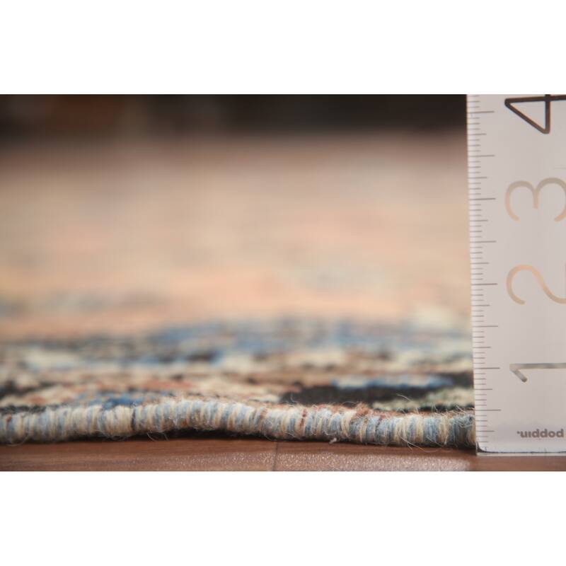 Hand Knotted Oriental 100% Wool Carpet Traditional Floral Peach Hamedan Area Rug - 8' 8'' X 5' 8''