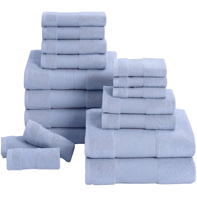 Modern Threads Air Cloud 18-Piece Bath Towel Set - Blue
