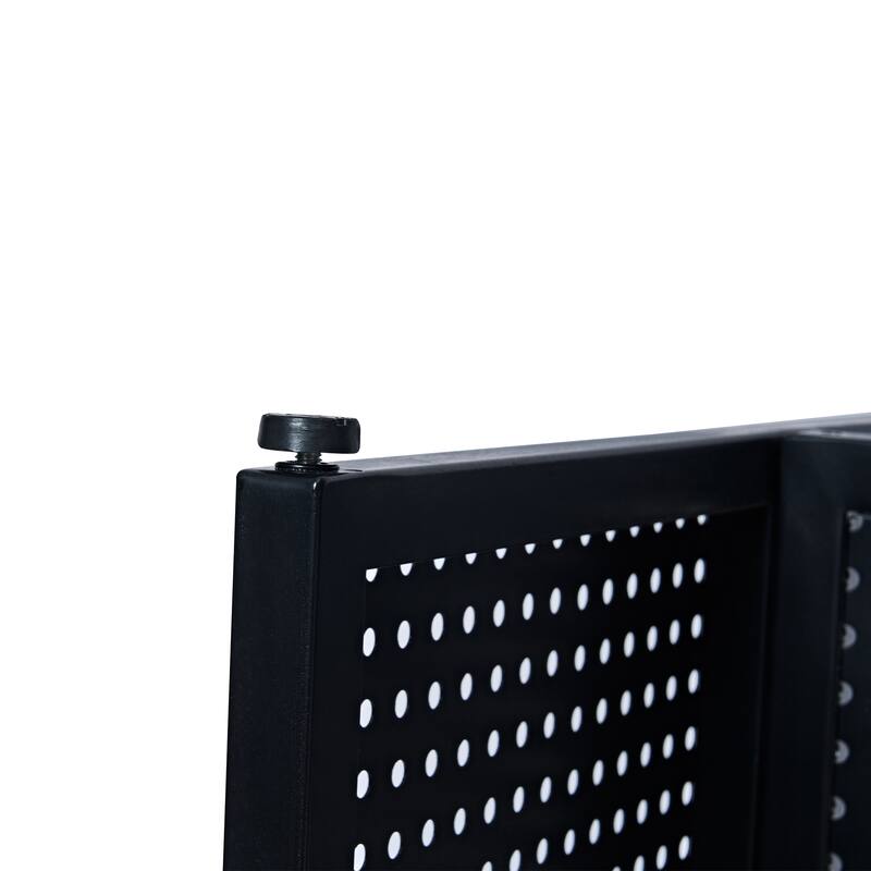 Rectangular Tempered Glass Dining Table for 6, Featuring a Marble-Patterned Design with black Hollow-Out Metal Legs