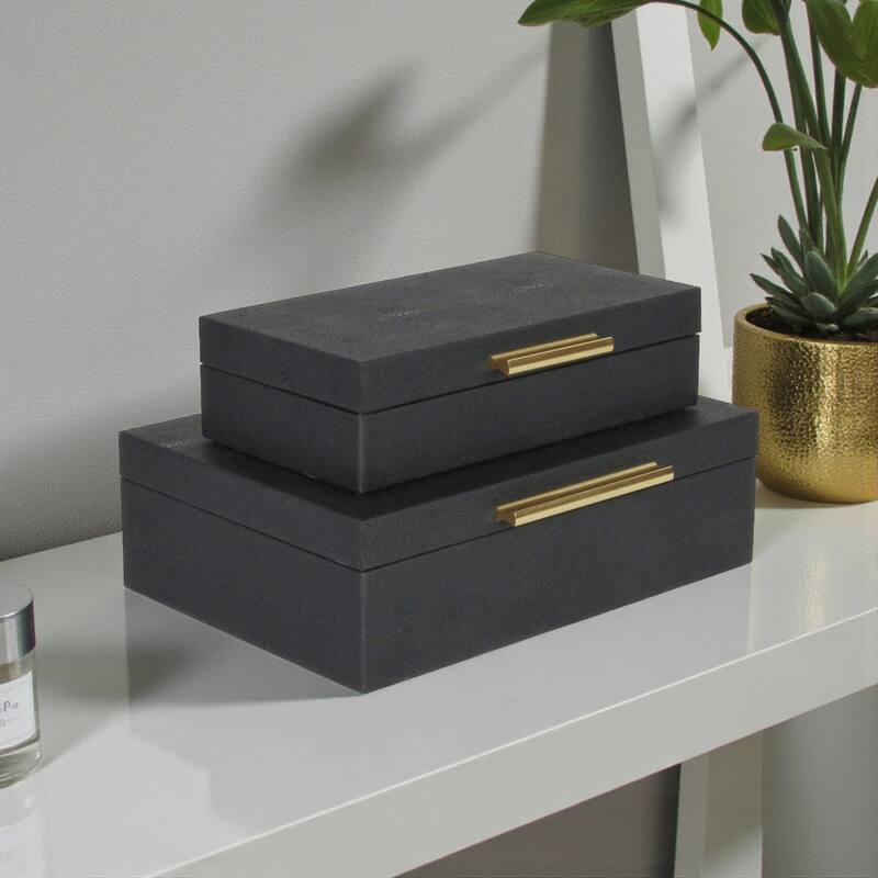 Lusan Black Vinyl Decorative Box Set