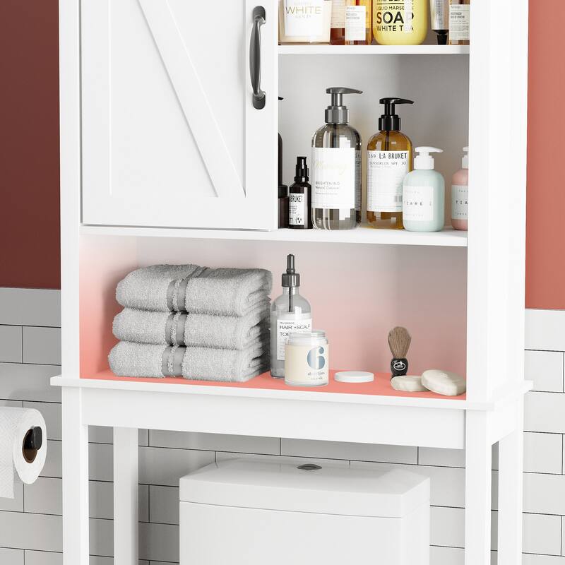 Pellebant Over-the-Toilet Storage Cabinet Space Saver Bathroom - 66.54" H x 27.17" W x 9.06" D