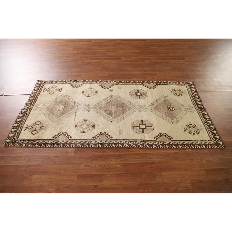 Gabbeh Persian Vintage Area Rug Hand-knotted Foyer Wool Carpet - 3'1"x 6'5"