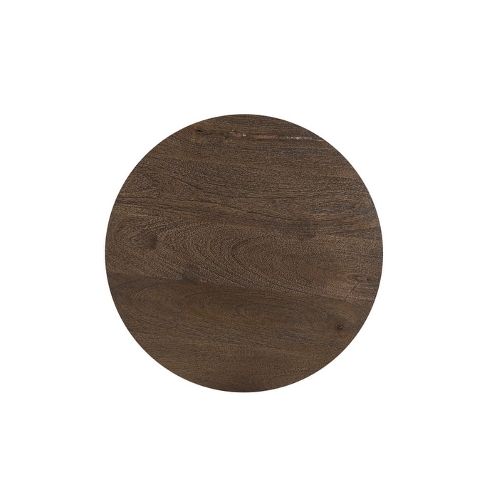 HomeRoots 18" Dark Brown Solid Wood Round End Table - 16' X '18' X '16