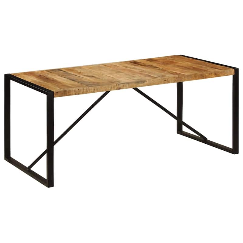 vidaXL Dining Table Solid Rough Mango Wood 70.9" - 70.9" x 35.4" x 29.9" (L x W x H)