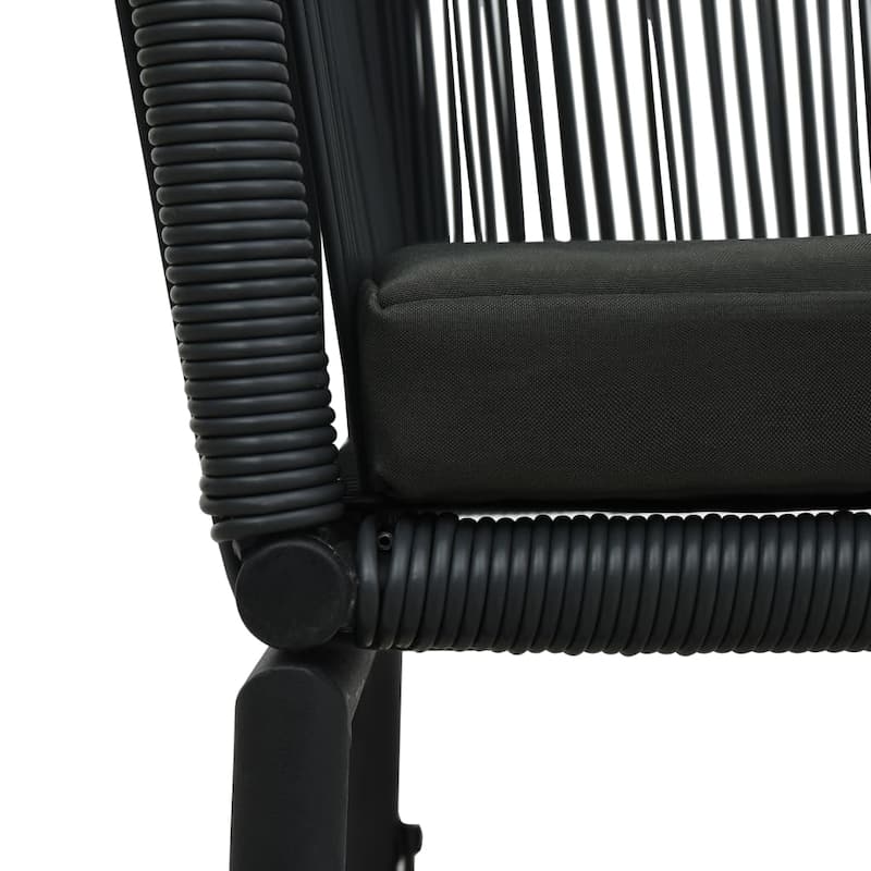 vidaXL Patio Chairs 2 Pcs Wicker Patio Dining Chair with Cushion PE Rattan