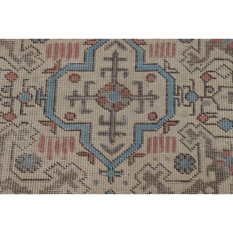Geometric Tabriz Persian Area Rug Handmade Dining Room Wool Carpet - 9'3"x 12'8"