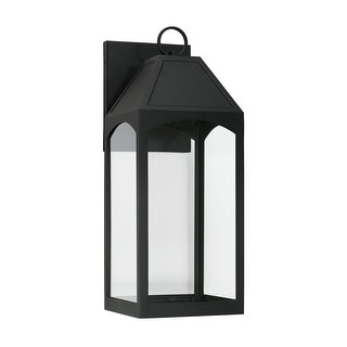Burton Outdoor 1-light Black Medium LED Wall Lantern w/ Clear Glass