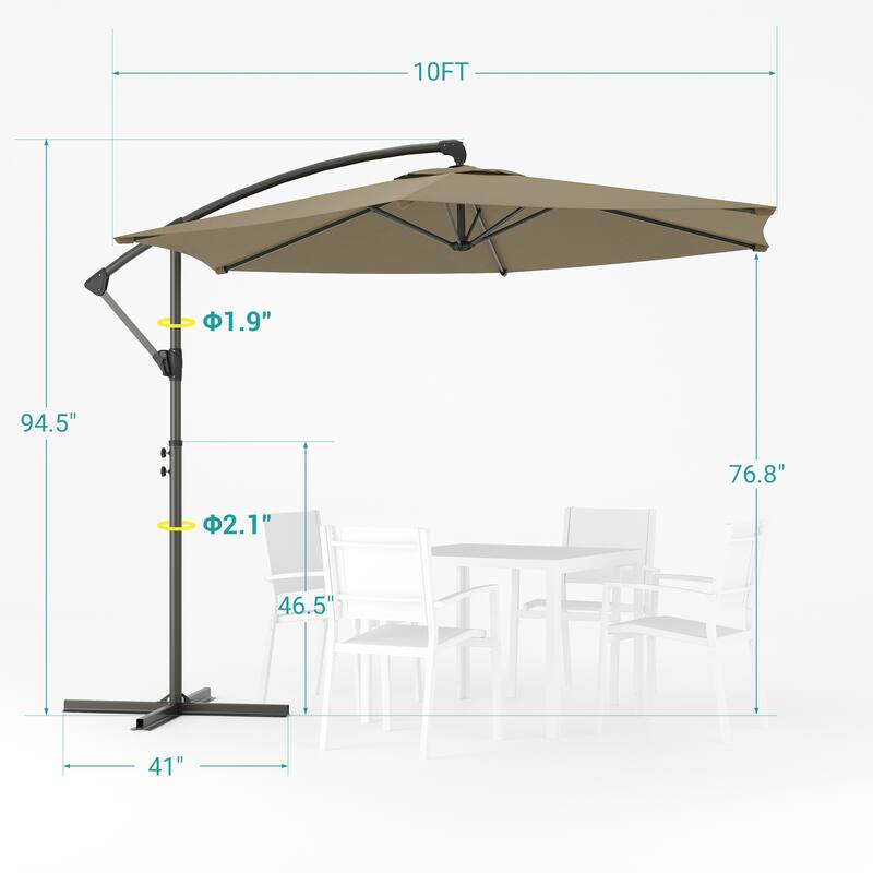 Sonkuki Outdoor 10FT Patio Offset umbrella for Garden