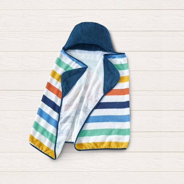 slide 2 of 4, Style Quarters hooded towel-stripe