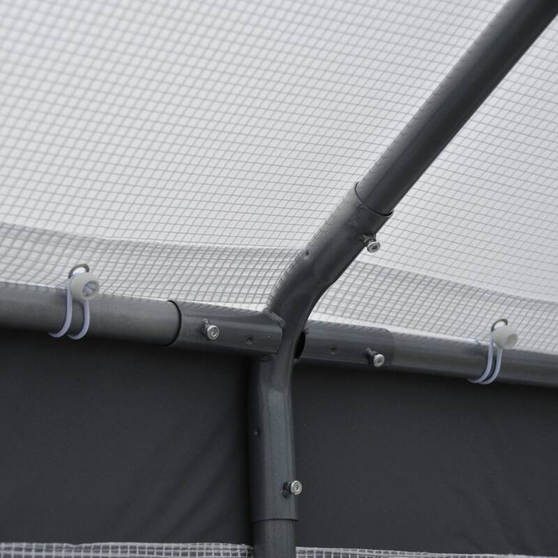 Outsunny 8' L x 6' W x 7' H Outdoor Walk-In Tunnel Greenhouse with Roll-up Windows, 2 Zippered Doors, & Weather Cover