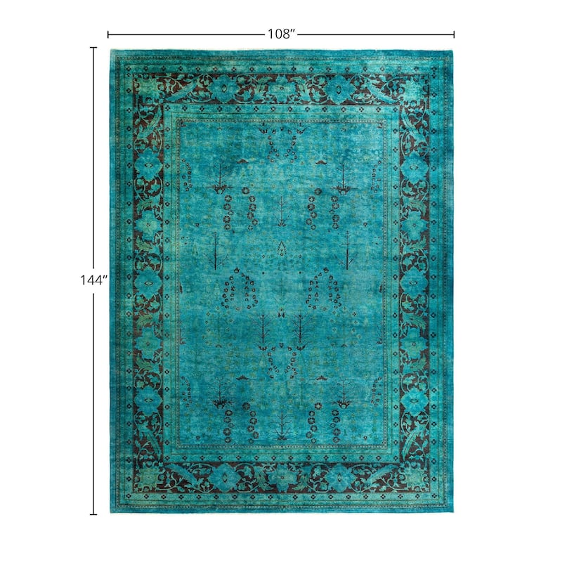 Contemporary Overdyed Wool Hand Knotted Area Rug - 9' 0" x 12' 0"
