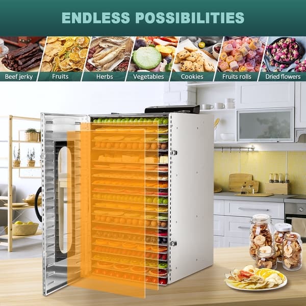 Commercial Food Dehydrator 16 Trays Fruit And Meat Dehydrator Stainless-645759