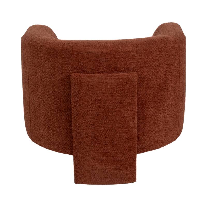 Contemporary Curved Upholstered Barrel Chair Plush Seat and Wood Frame
