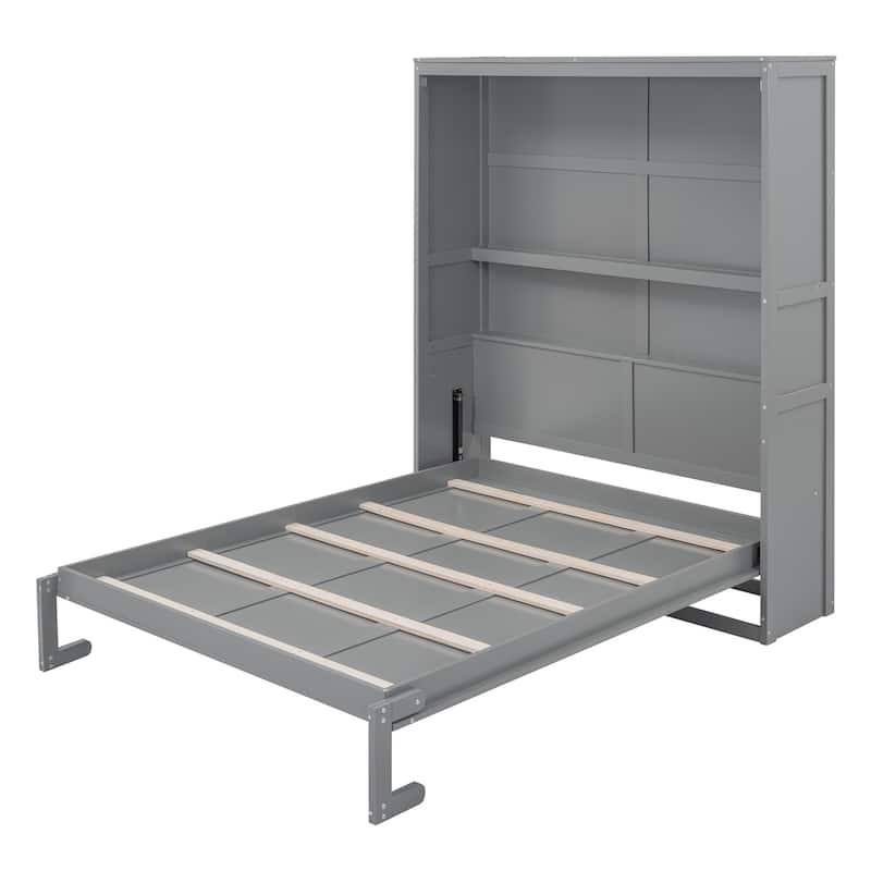 Merax Murphy Bed Wall Bed with Shelves