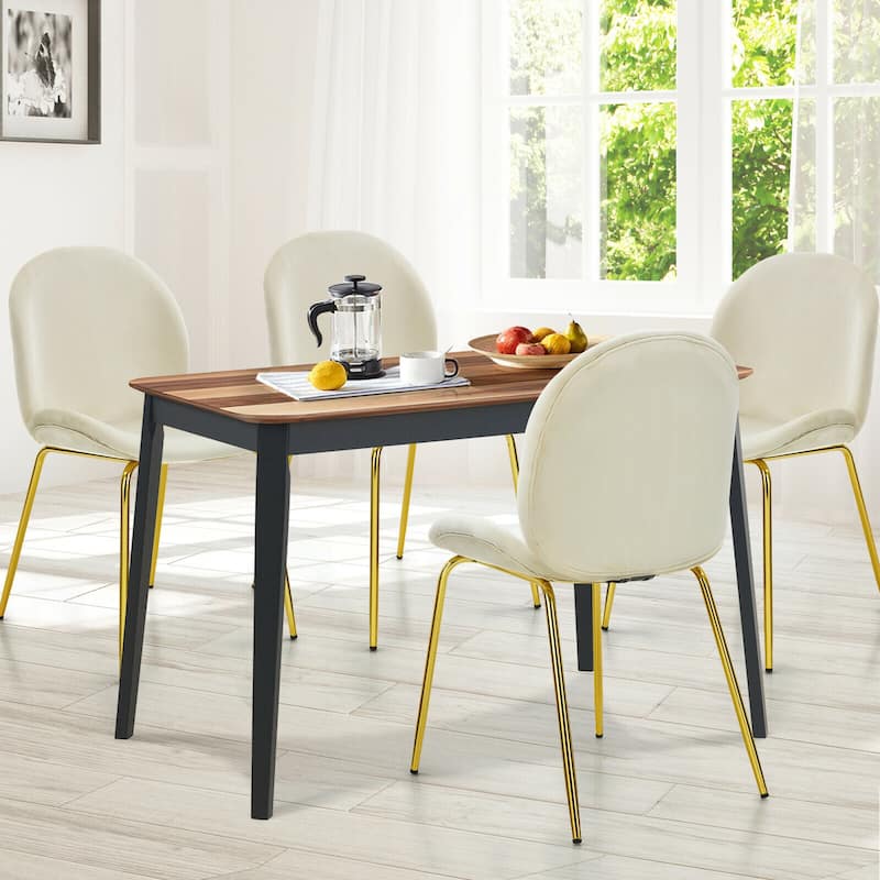 Gymax 4PCS Velvet Dining Chair Accent Leisure Chair Armless Side Chair - See Details