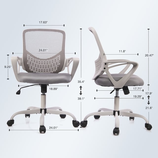 HOME Office Chair Mid-back Lumbar Support Swivel Computer Mesh Chair