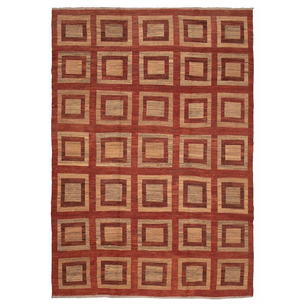 ECARPETGALLERY Flat-Weave Lahor Finest Copper Wool Tapestry Kilim - 9'6 x 13'10