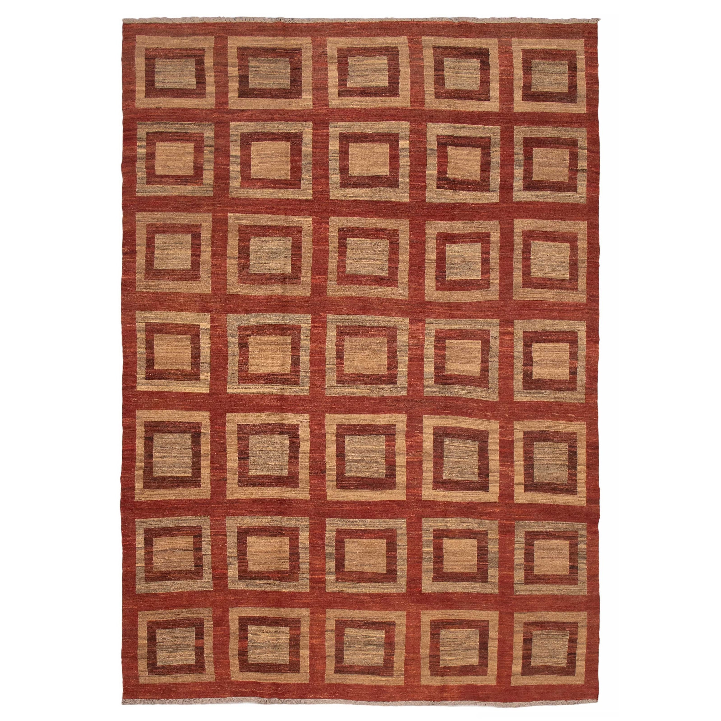 ECARPETGALLERY Flat-Weave Lahor Finest Copper Wool Tapestry Kilim - 9'6 x 13'10