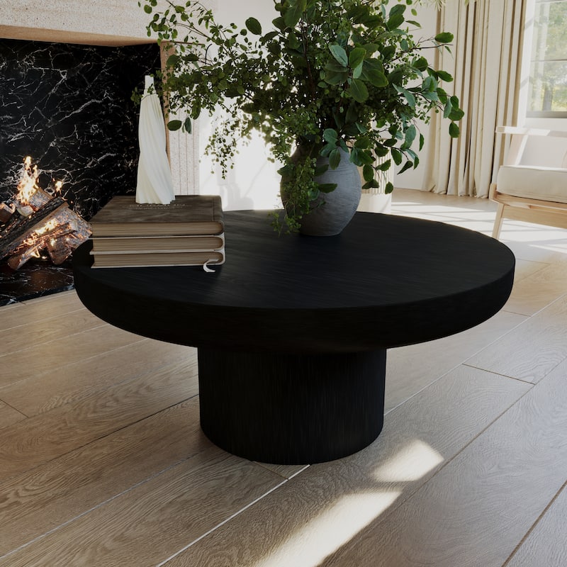 Maven Lane Owen Rustic Wooden Coffee Table - Black