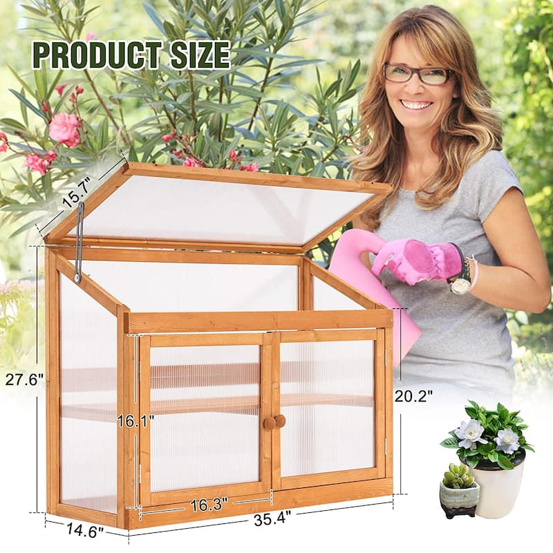 MCombo 2-Tier Cold Frame Greenhouse, Solid Wood 0160