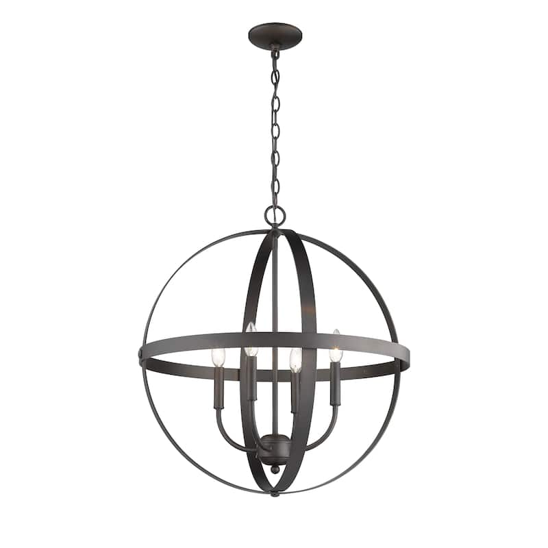 Oil Rubbed Bronze Globe 4 Light 24" x 25" Pendant